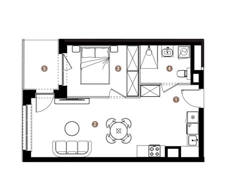 Plan 2 pok. 42m²
