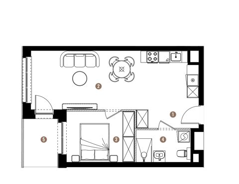 Plan 2 pok. 42m²