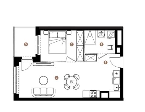 Plan 2 pok. 42m²