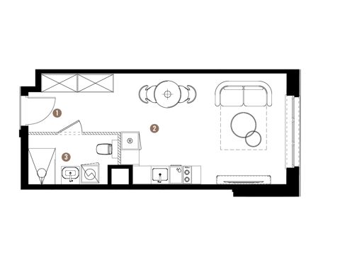 Plan 1 pok. 30m²