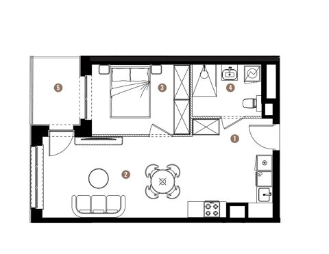 Plan 2 pok. 42m²