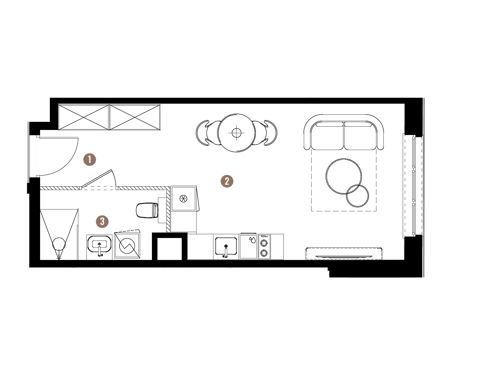 Plan 1 pok. 30m²