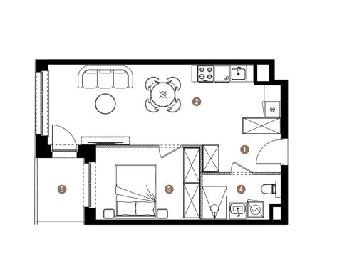 Plan 2 pok. 42m²