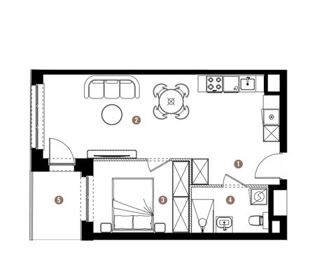 Plan 2 pok. 43m²