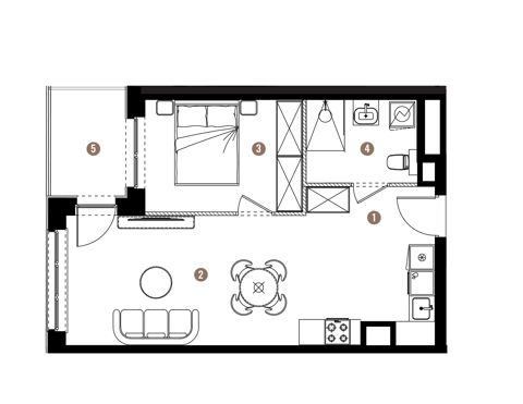 Plan 2 pok. 42m²