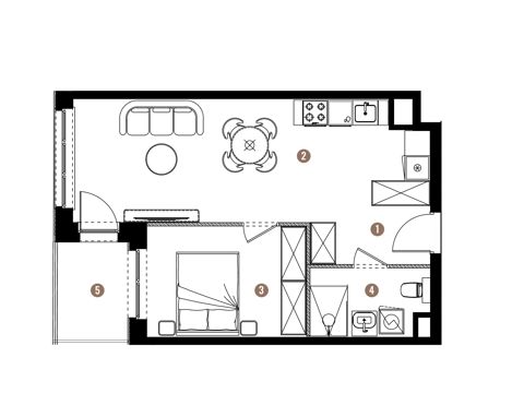 Plan 2 pok. 42m²