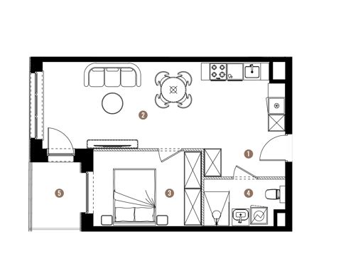 Plan 2 pok. 43m²