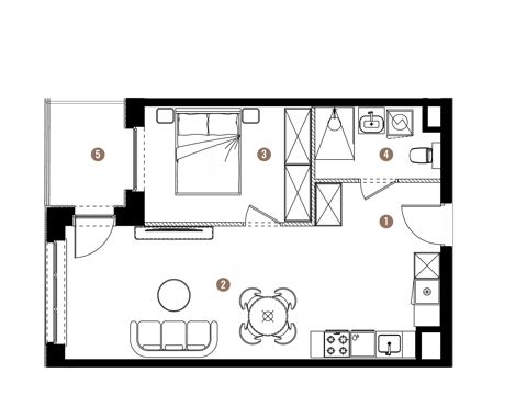 Plan 2 pok. 43m²