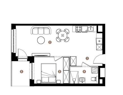 Plan 2 pok. 43m²