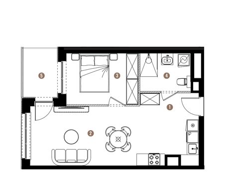 Plan 2 pok. 42m²