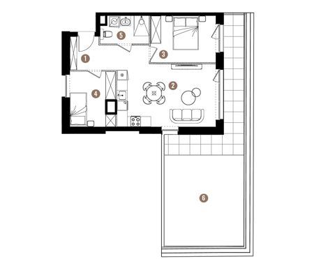 Plan 3 pok. 51m²