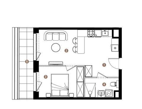 Plan 2 pok. 38m²