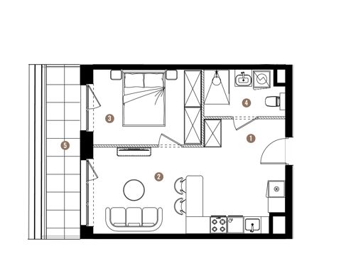 Plan 2 pok. 38m²