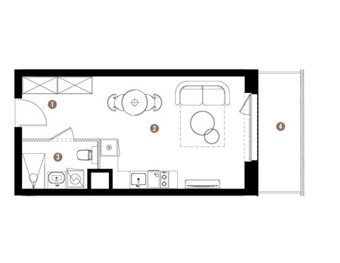 Plan 1 pok. 29m²