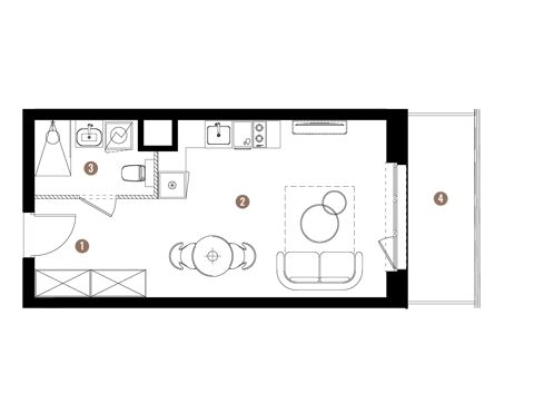 Plan 1 pok. 29m²