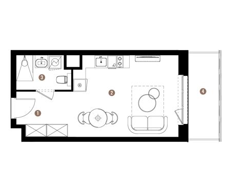 Plan 1 pok. 29m²