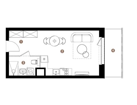 Plan 1 pok. 29m²