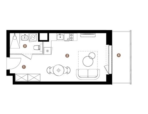 Plan 1 pok. 29m²
