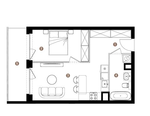 Plan 2 pok. 41m²