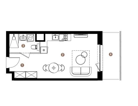 Plan 1 pok. 29m²