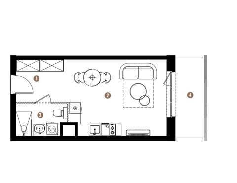 Plan 1 pok. 29m²