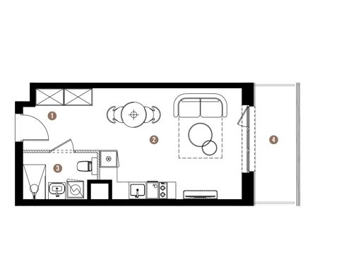 Plan 1 pok. 29m²
