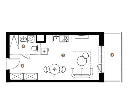 Plan 1 pok. 29m²