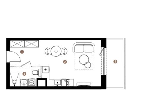 Plan 1 pok. 29m²