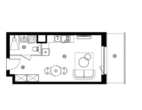 Plan 1 pok. 29m²