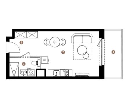 Plan 1 pok. 29m²