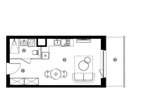 Plan 1 pok. 29m²