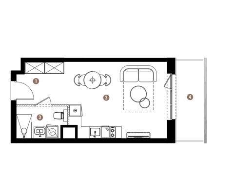 Plan 1 pok. 29m²