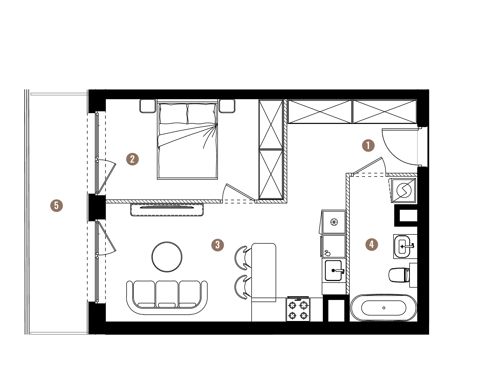 Plan 2 pok. 41m²