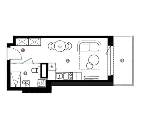 Plan 1 pok. 26m²