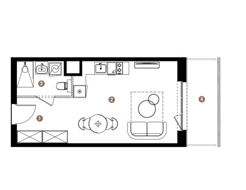 Plan 1 pok. 29m²