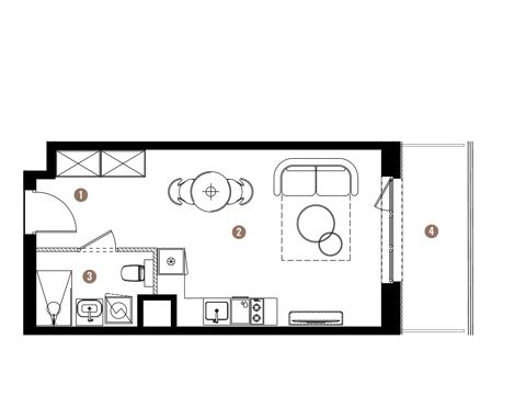 Plan 1 pok. 29m²