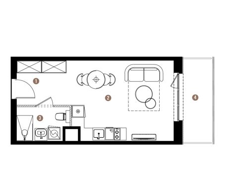 Plan 1 pok. 29m²