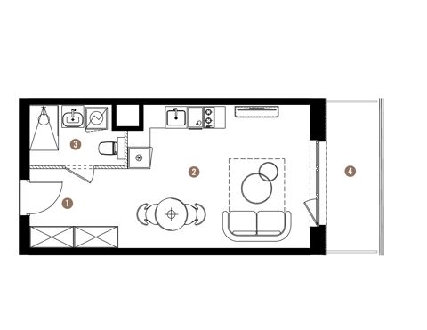 Plan 1 pok. 29m²