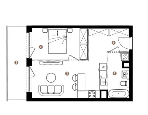 Plan 2 pok. 41m²