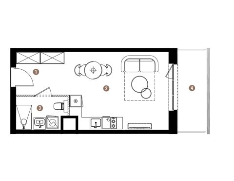 Plan 1 pok. 29m²