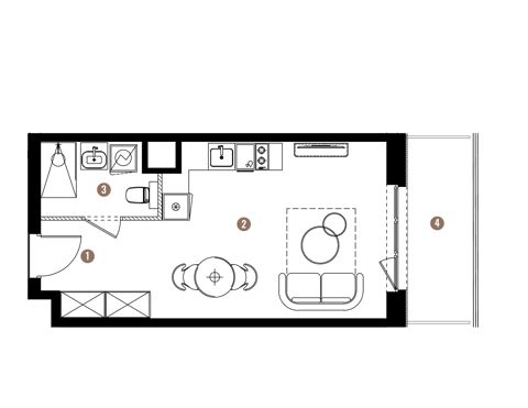 Plan 1 pok. 29m²