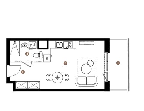 Plan 1 pok. 29m²