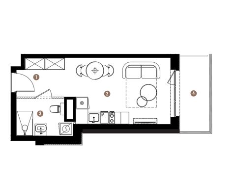Plan 1 pok. 26m²