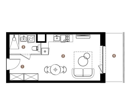 Plan 1 pok. 29m²