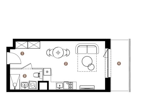 Plan 1 pok. 29m²