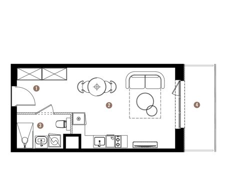 Plan 1 pok. 29m²