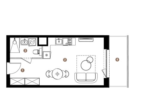 Plan 1 pok. 29m²