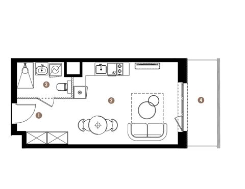 Plan 1 pok. 29m²