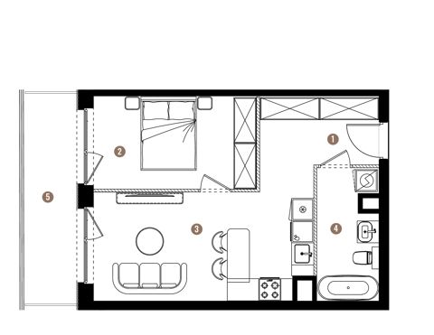 Plan 2 pok. 41m²