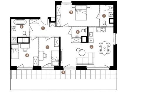Plan 4 pok. 87m²